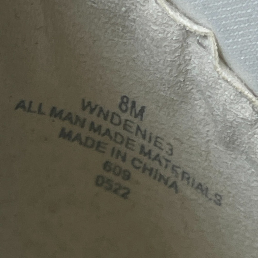 Nine West Women's 8M Off White Lace Up Combat Boots Block Heel Side Zip - Picture 10 of 11